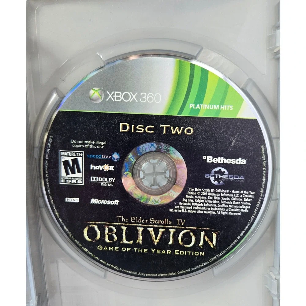 Elder‎ Scrolls IV 4 Oblivion GOTY - Xbox 360 - Complete CIB W/ Manual & Map!